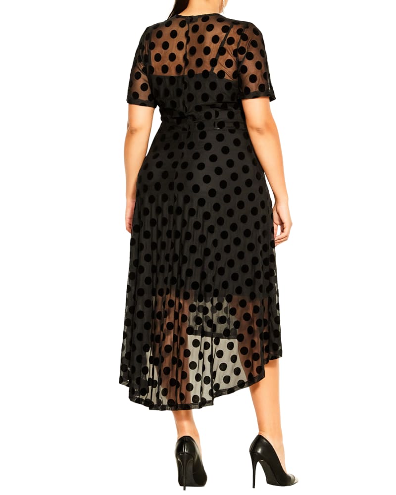 City chic spot flock dress top